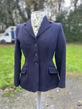 36” Vintage Ladies Navy Wool Caldene Hunt Show Jacket Equestrian Coat