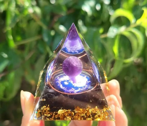 Orgonite pyramid obsidian - orgonite,
