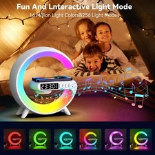 Smart LED Lamp G Bluetooth Speaker Wireless Charger RGB Alarm Clock Night Lights