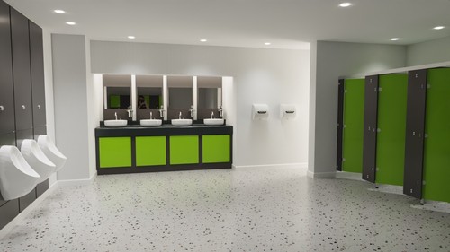Toilet cubicle washroom double - toilet,