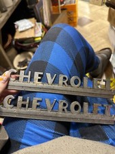 Lot of 2 vintage pick up truck chevrolet car emblems