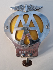 Vintage Chrome AA Car Badge -