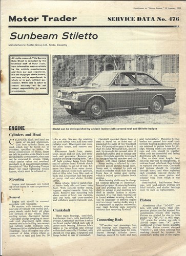 Sunbeam stiletto service data - stiletto,