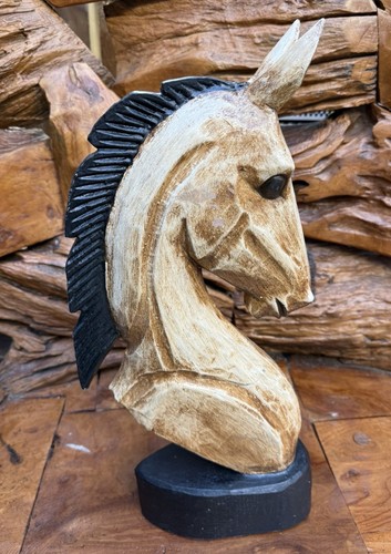 Great wooden horse head - horse,