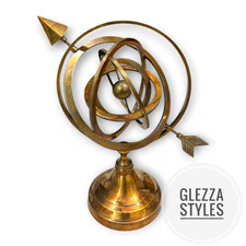 11" Antique Brass Armillary