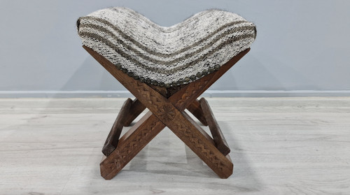 Wooden stool kilim - wooden,