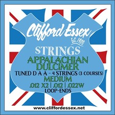 APPALACHIAN DULCIMER STRINGS. 3 COURSES. D A A. 4 STRINGS.