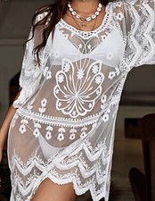 Women’s Off White Lace Mesh