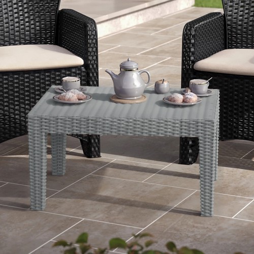 Grey rattan square coffee - square,