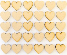 Wooden MDF heart shape cutout blank tag for craft, Embellishments, Decoration