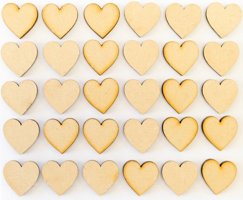 Wooden mdf heart shape cutout - heart,