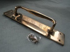 DOOR HANDLE ON Plate Victorian old entrance pub door pull handle rustic vintage