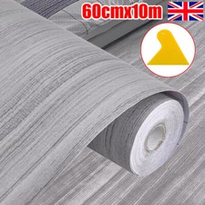 Kitchen & Bathroom Lino Grey Wood Effect Waterproof Vinyl Flooring Roll Deco 10m
