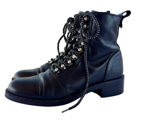 Zara black leather silver - black,