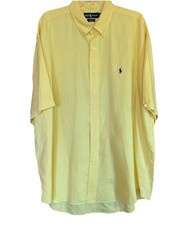 Ralph Lauren Blake 100% Linen Button-Down Shirt Mens Sz XXL Yellow Breathable 2X