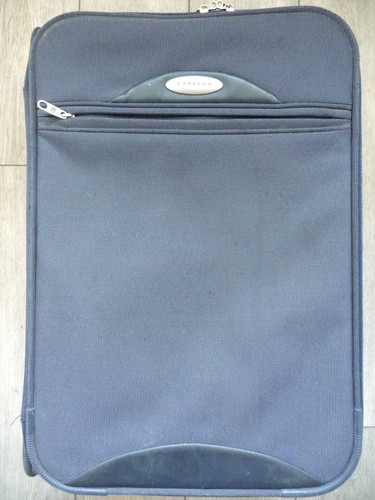 Navy blue trolley suitcase - navy,