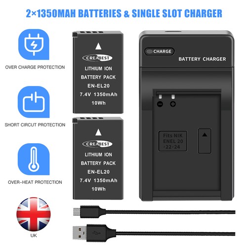 2pcs el20 el20a battery - 2pcs, en-el20a