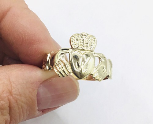 14k yellow gold claddagh - gold,