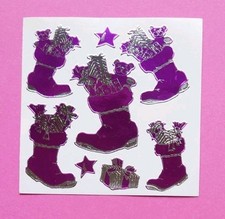Sticker Album Stickers Vintage 90s Mylar Metallic Christmas Border Silver