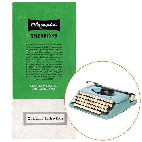 Olympia splendid typewriter - olympia, 99