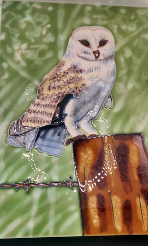 Banyan ceramic art tile owl - banyan,