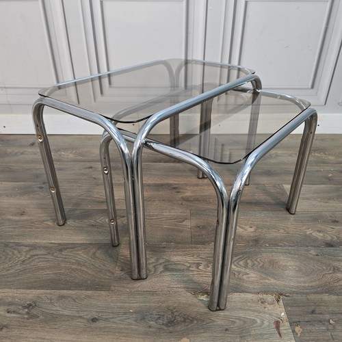 Vintage chrome nest tables - chrome,