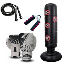 Kids 155cm Inflatable Punch Bag Freestanding Boxing Set with Gloves Rope Gripper