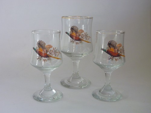 Vintage pheasant glasses - vintage,
