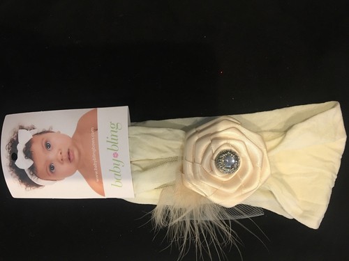 New ivory feather satin flower - feather,