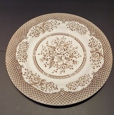 English Ironstone Tableware Kew Gardens Large Plate Brown White 29cm VGC