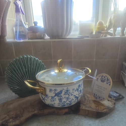 Vintage style enamel - enamel, stockpot