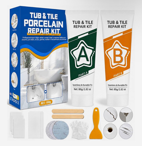 Tub tile porcelain - tile, repair