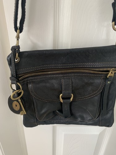 Fossil maddox black - black, leather