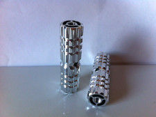 BICYCLE ALLOY PEGS 24T/26T CHROME 3"L X 1"W BEACH CRUISER LOWRIDER BMX CHOPPER 