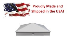 8x8 True White Plastic Pyramid Vinyl Fence Post Cap Pre Drill Hole 1 or 2 pk