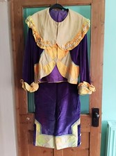Vintage hand made genuine pantomime theatre costume prince Dandini harlequin S M