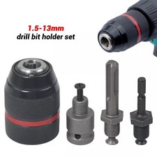 1.5-13mm Heavy Duty Keyless Chuck Adaptor Conversion 1/4"Hex SDS Plus 1/2 Impact