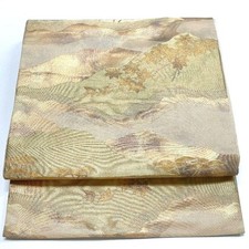5294# Japanese Vintage Fukuro Obi Belt Kimono Fabric Silk Traditional Gold