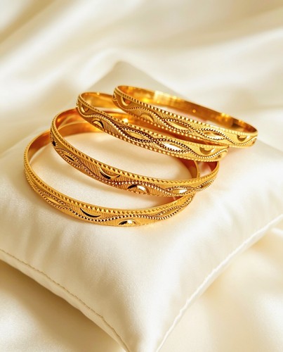 Ethnic bangles 22k gold - bangles, plated