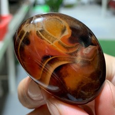 38G Natural Polished Silk Banded Lace AgateCrystal Sardonyx Carnelian Palm stone