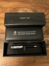 CERRUTI 1881 BLACK / SILVER PEN AND PRESENTATION BOX SAUDI AEROSPACE INDUSTRIES