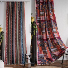 Vintage Curtain for Living Room Tassel Bohemian Hippie Curtain Window Drape