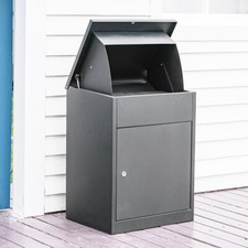 Lockable Metal Parcel Delivery Secure Drop Box Outdoor Storage Letter Post Box