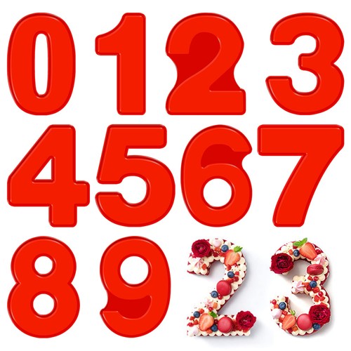 Silicone number mould - number,