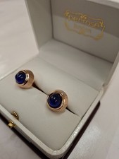 Cartier Gold Plate cufflinks with blue stone with box, excellent condition