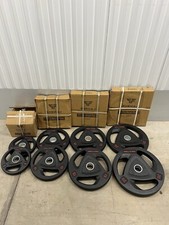 100KG Set Tri-Grip Weight Plates (Olympic 50mm) Rubber Coated Weights Gym