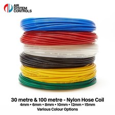 Nylon Flexible Tube 30m & 100m Coil | Pneumatic Air Hose | 4mm - 12mm | Metric