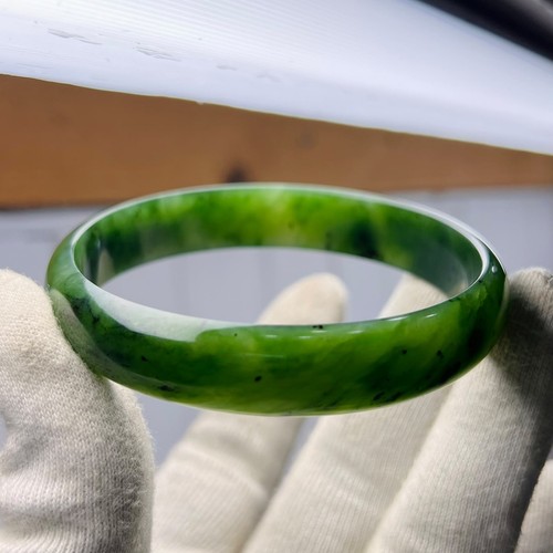 Natural nephrite jade bangle - natural,