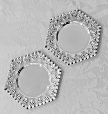 Antichi sottobottiglia Sheffield Roberts & Belk c 1870 Victorian Wine Coasters