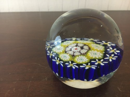 Blue yellow paperweight - 1,
